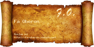 Fa Oberon névjegykártya